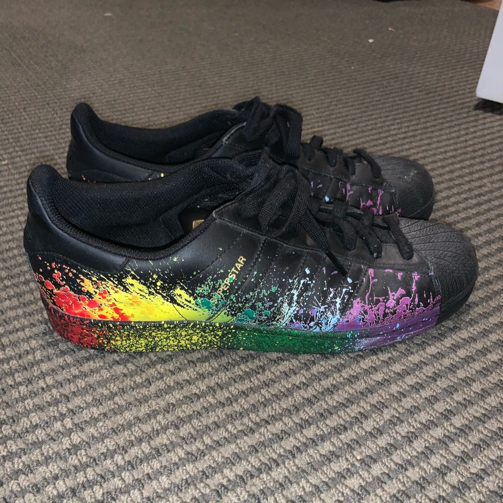 Adidas pride back superstars. Size 11.5